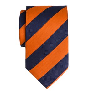 Navy & Orange Barber Stripe Tie