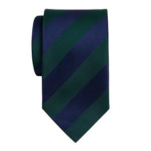 Navy & Green Barber Stripe Tie