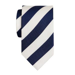 Navy & White Barber Stripe Tie