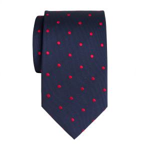 Red on Navy Large Spot Tie