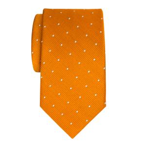 White on Orange Small Spot Tie