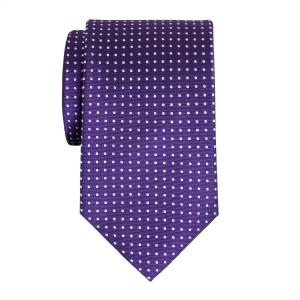 White on Purple Pindot Tie