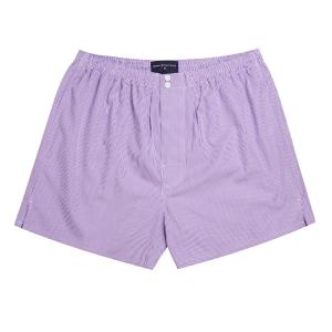 Purple Gingham Check Poplin Boxer Shorts