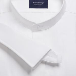 White Royal Twill Men's Court Tunic Shirt Available in Four Fits (RTW)
