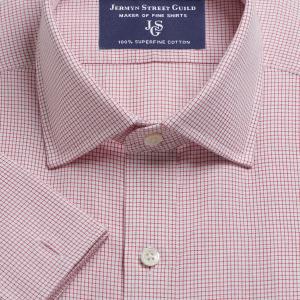 Red Babington Check Twill Men's Shirt Available in Four Fits (BAR)