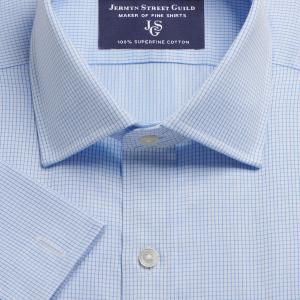 Sky Babington Check Twill Men's Shirt Available in Four Fits (BAS)