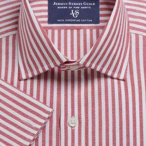Red Bengal Oxford Stripe Men's Shirt Available in Four Fits (BOR)