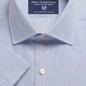 Navy Fine Stripe Poplin Men's Shirt Available in Four Fits (FSN)
