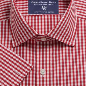 Red Bold Check Poplin Men's Shirt Available in Four Fits (BCR)