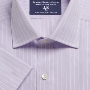 Lilac Westminster Stripe Poplin Men's Shirt Available in Four Fits (WTL)