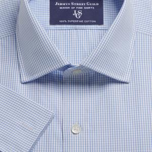 Sky Edinburgh Check Poplin Men's Shirt Available in Four Fits (ECS)