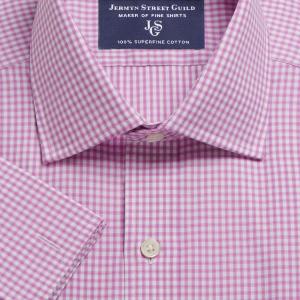Pink Chelsea Check Twill Men's Shirt Available in Four Fits (CHP)