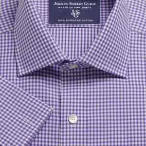 Purple Chelsea Check Twill Men's Shirt Available in Four Fits (CHU)