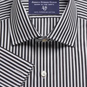 Black Bengal Stripe Poplin Men's Shirt Available in Four Fits (BGK)