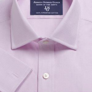 Pink Birdseye Dobby Men's Shirt Available in Four Fits (BYP)