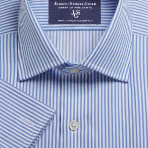 Sky Chelsea Stripe Twill Men's Shirt Available in Four Fits (CLS)