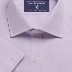 Lilac Plain Pinpoint Oxford Men's Shirt Available in Four Fits (POL)
