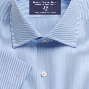 Sky French Bengal Stripe Poplin Men's Shirt Available in Four Fits (FBS)
