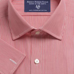 Red French Bengal Stripe Poplin Men's Shirt Available in Four Fits (FBR)