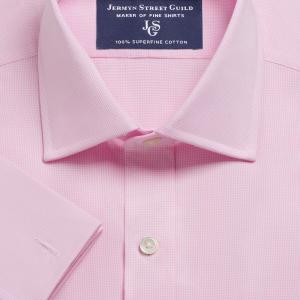 Pink Houndstooth Check Twill Men's Shirt Available in Four Fits (HTP)