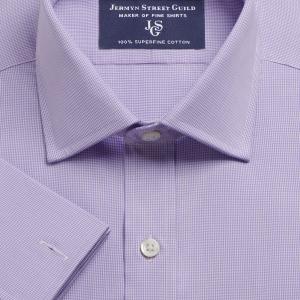 Lilac Houndstooth Check Twill Men's Shirt Available in Four Fits (HTL)