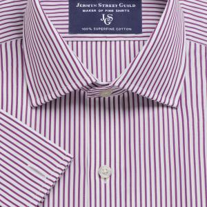 Purple Knightsbridge Stripe Poplin Men's Shirt Available in Four Fits (KBU)