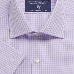 Lilac Kensington Check Poplin Men's Shirt Available in Four Fits (KCL)