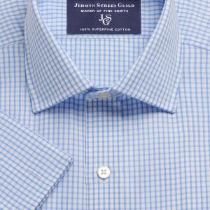 Sky Knightsbridge Check Poplin Men's Shirt Available in Four Fits (KGS)
