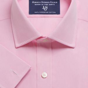 Pink Micro Check Poplin Men's Shirt Available in Four Fits (MCP)