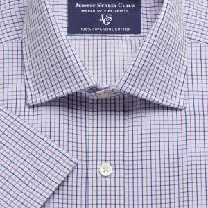 Purple Marylebone Check Twill Men's Shirt Available in Four Fits (MYU)