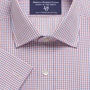 Red Marylebone Check Twill Men's Shirt Available in Four Fits (MYR)