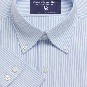Blue Rugby Stripe Oxford Men's Shirt Available in Four Fits (RSB)