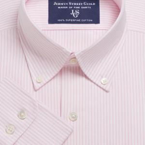 Pink Rugby Stripe Oxford Men's Shirt Available in Four Fits (RSP)
