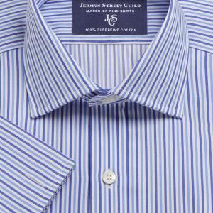 Sky Sackville Stripe Twill Men's Shirt Available in Four Fits (SVS)