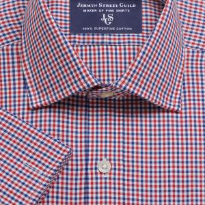 Red Sackville Check Twill Men's Shirt Available in Four Fits (SKR)