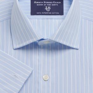 Sky Westminster Stripe Poplin Men's Shirt Available in Four Fits (WTS)