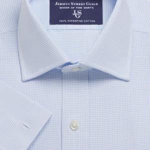 Sky Winchester Check Oxford Men's Shirt Available in Four Fits (WHS)