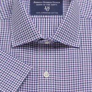 Purple Twickenham Check Twill Men's Shirt Available in Four Fits (TWU)