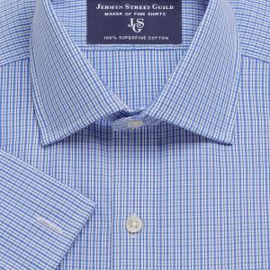 Blue Trafalgar Check Poplin Men's Shirt Available in Four Fits (TGB)
