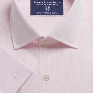 Pink Fine Stripe Poplin Men's Shirt Available in Four Fits (FSP)
