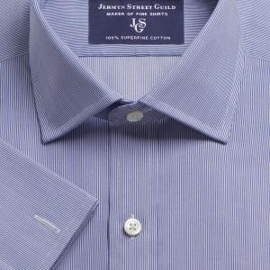 Navy Fine Pencil Stripe Twill Men's Shirt Available in Four Fits (FPN)