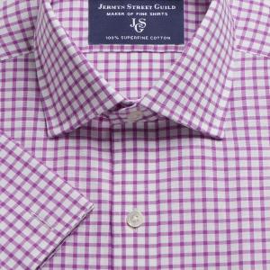 Purple Fyfe Check Oxford Men's Shirt Available in Four Fits (FFU)