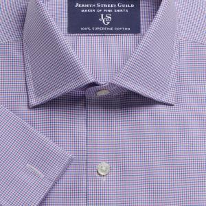 Purple & Blue Frogmore Check Twill Men's Shirt Available in Four Fits (FGU)