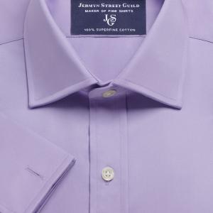 Purple Plain Sateen Men's Shirt Available in Four Fits (STU)